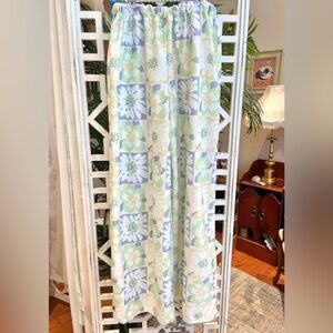 Y2K Floral swim suit cover up wide leg pants
